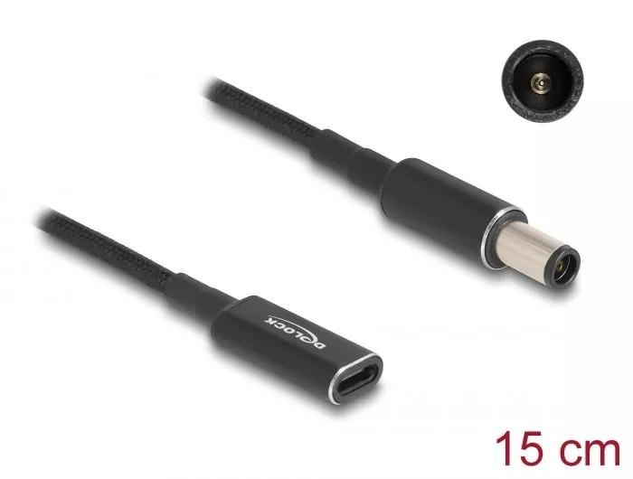 DeLOCK Laptop Charging Cable USB Type-C to HP 7.4 x 5.0mm 15 cm i gruppen Datautstyr / Bærbare datamaskiner og tilbehør / Lader / Vegglader / Universal hos TP E-commerce Nordic AB (C64743)