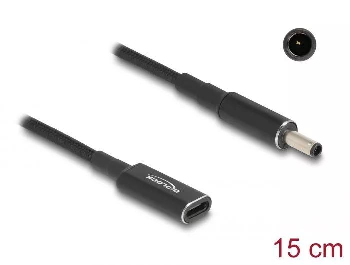 DeLOCK Laptop Charging Cable USB Type-C to Dell 4.5 x 3.0mm 15 cm i gruppen Datautstyr / Bærbare datamaskiner og tilbehør / Lader / Vegglader / Universal hos TP E-commerce Nordic AB (C64745)