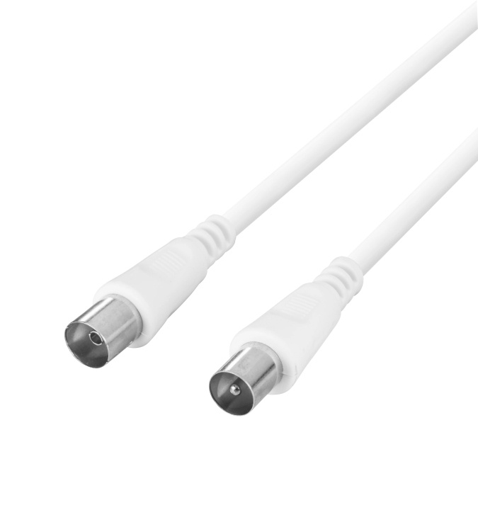 DELTACO Antenna cable, 75 Ohm nickel-plated connectors, 3m, white i gruppen Elektronikk / Kabler og adaptere / Antennekabler og tilbehør / Antennekabler hos TP E-commerce Nordic AB (C64777)
