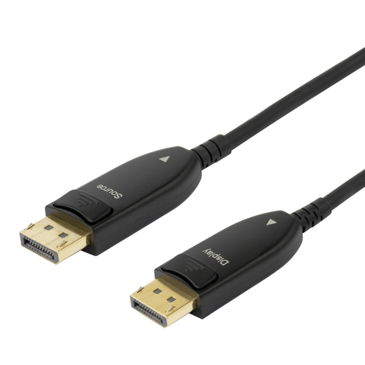 DELTACO Displayport 1.4 cable, AOC, 8K@30Hz, 10m, black i gruppen Datautstyr / Kabler og adaptere / DisplayPort / Kabler hos TP E-commerce Nordic AB (C64780)