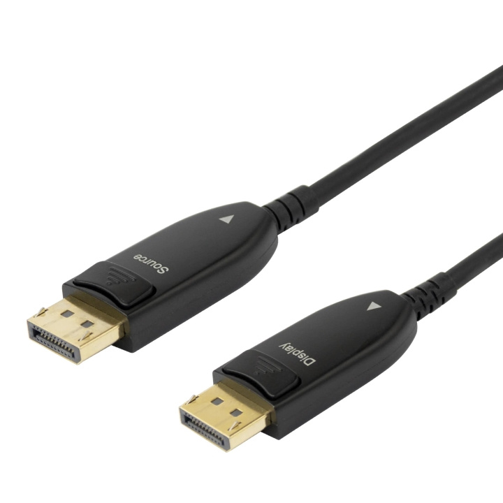 DELTACO Displayport 1.4 cable, AOC, 8K@30Hz, 20m, black i gruppen Datautstyr / Kabler og adaptere / DisplayPort / Kabler hos TP E-commerce Nordic AB (C64782)