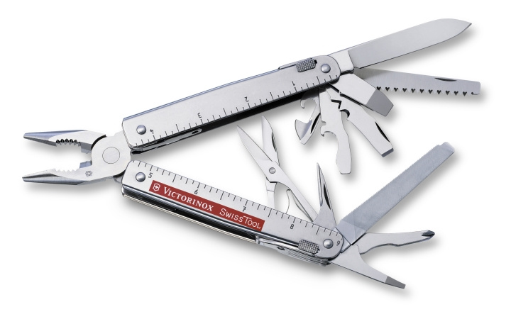 Victorinox SwissTool X multifunksjonsverktøy i lærveske i gruppen SPORT, FRITID & HOBBY / Friluftsliv / Multiverktøy og kniver hos TP E-commerce Nordic AB (C64824)