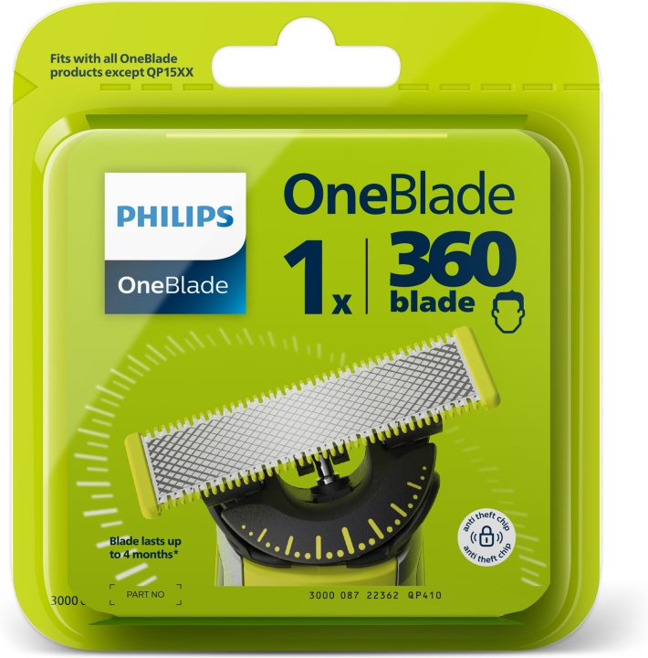 Philips QP410/50 OneBlade 360 erstatningsblad, 1 stk i gruppen HELSE OG SKJØNNHET / Hår & styling / Barbering og trimming / Barberhøvler og tilbehør hos TP E-commerce Nordic AB (C64864)