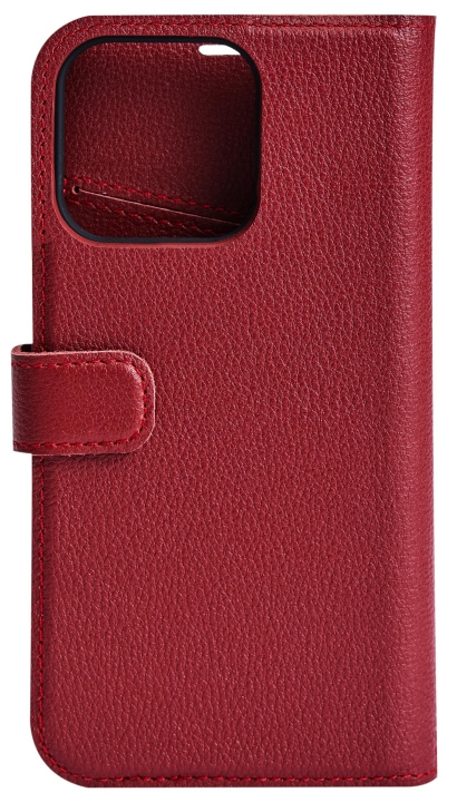 Essentials iPhone 13 Pro leather wallet, detachable, Red i gruppen SMARTTELEFON & NETTBRETT / Mobilbeskyttelse / Apple / iPhone 13 Pro hos TP E-commerce Nordic AB (C65012)