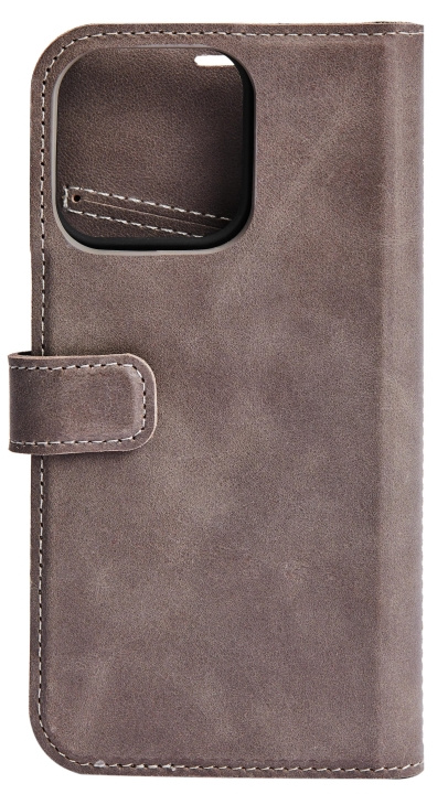 Essentials iPhone 13 Pro leather wallet, detachable, Grey i gruppen SMARTTELEFON & NETTBRETT / Mobilbeskyttelse / Apple / iPhone 13 Pro hos TP E-commerce Nordic AB (C65013)