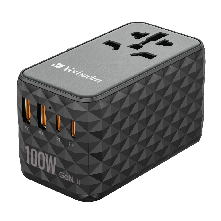 Verbatim UTA-06 GaN III Universal Travel Adapter with 2 x USB-C PD i gruppen HJEM, HUS OG HAGE / El og belysning / Reiseadaptere hos TP E-commerce Nordic AB (C65086)
