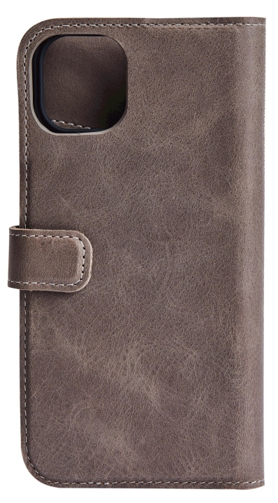 Essentials iPhone 13 leather wallet, detachable, Grey i gruppen SMARTTELEFON & NETTBRETT / Mobilbeskyttelse / Apple / iPhone 13 hos TP E-commerce Nordic AB (C65135)