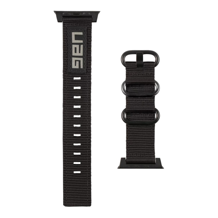 Urban Armor Gear Apple Watch 41/40/38mm Nato Eco Strap, Black i gruppen SPORT, FRITID & HOBBY / Smartwatch og Aktivitetsmålere / Tilbehør hos TP E-commerce Nordic AB (C65139)