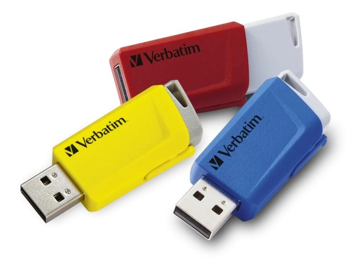 Verbatim Store N Click USB 3.0 3x 16GB red, blue & yellow i gruppen Elektronikk / Lagringsmedia / USB-Pinner / USB 3.0 hos TP E-commerce Nordic AB (C65243)