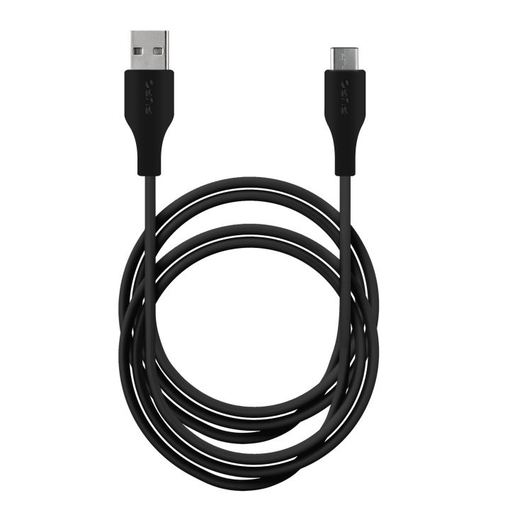 Puro USB-A - USB-C cable, 2m, black i gruppen Datautstyr / Kabler og adaptere / USB / USB-C hos TP E-commerce Nordic AB (C65272)