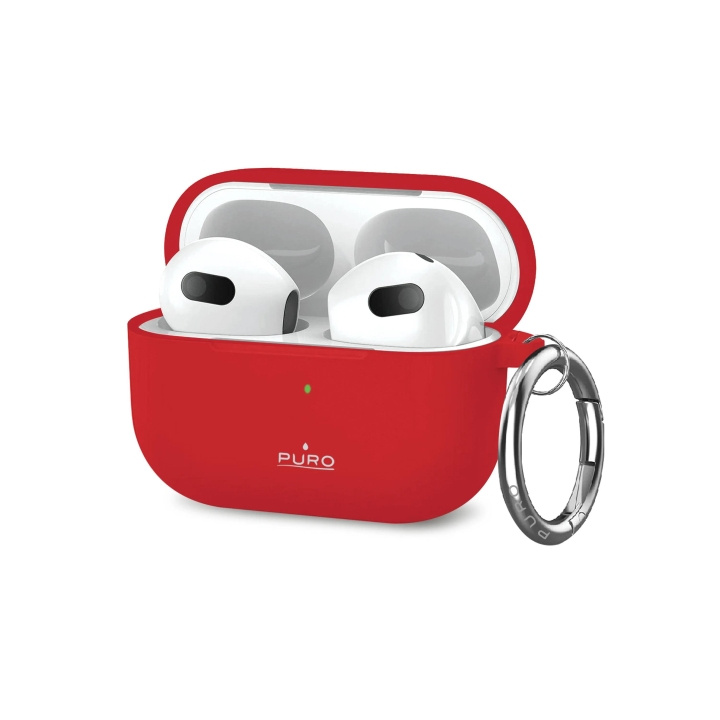 Puro Apple Airpods 3 Icon Case w/hook, Red i gruppen Elektronikk / Lyd & Bilde / Hodetelefoner & Tilbehør / Tilbehør hos TP E-commerce Nordic AB (C65294)