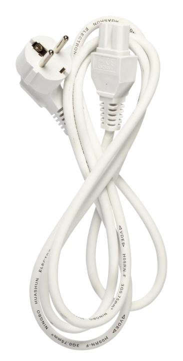 NORDIC QUALITY C15 strømkabel, 2 m, hvit i gruppen Datautstyr / Kabler og adaptere / elektriske kabler hos TP E-commerce Nordic AB (C65819)