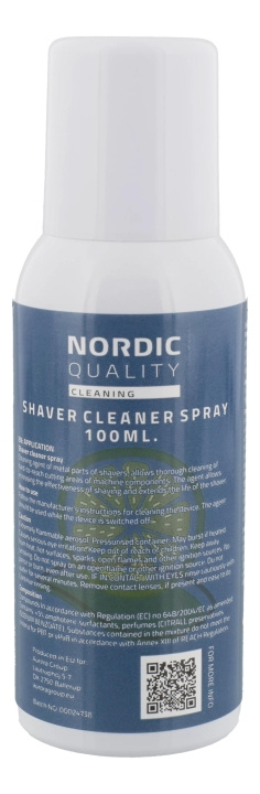 Nordic Quality Cleaning Spray for Shavers, 100ml i gruppen HELSE OG SKJØNNHET / Hår & styling / Barbering og trimming / Barbermaskiner tilbehør hos TP E-commerce Nordic AB (C65871)