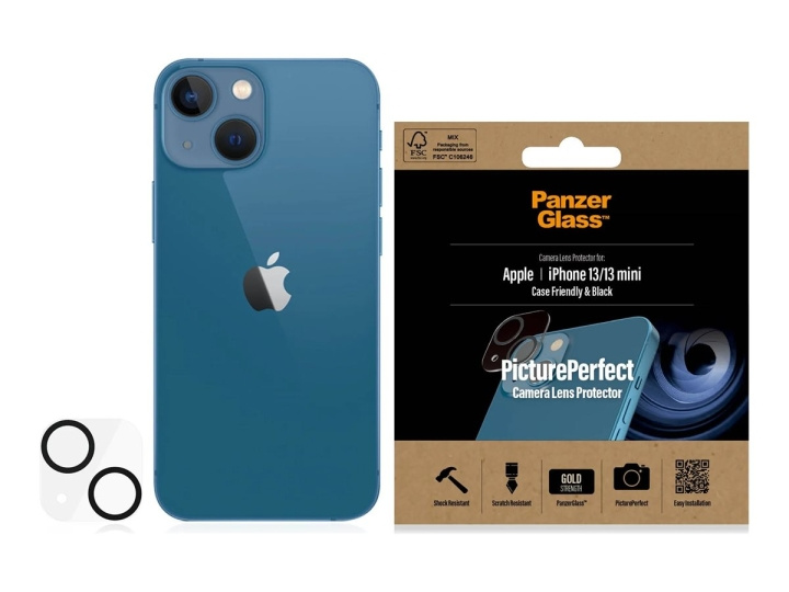 PanzerGlass objektivdeksel svart gjennomsiktig Apple iPhone 13 i gruppen SMARTTELEFON & NETTBRETT / Mobilbeskyttelse / Apple / iPhone 13 hos TP E-commerce Nordic AB (C65889)