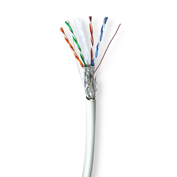 Nedis Nettverkskabelen Roll | CAT6 | Fast | S/FTP | Bare kobber | 100.0 m | Innendørs | Rund | LSZH | Grå | Gaveeske i gruppen Datautstyr / Kabler og adaptere / Nettverk / Cat6 hos TP E-commerce Nordic AB (C66039)