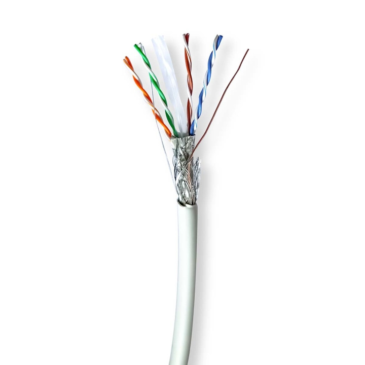 Nedis Nettverkskabelen Roll | CAT6 | Fast | S/FTP | Bare kobber | 305.0 m | Innendørs | Rund | LSZH | Grå | Gaveeske i gruppen Datautstyr / Kabler og adaptere / Nettverk / Cat6 hos TP E-commerce Nordic AB (C66041)