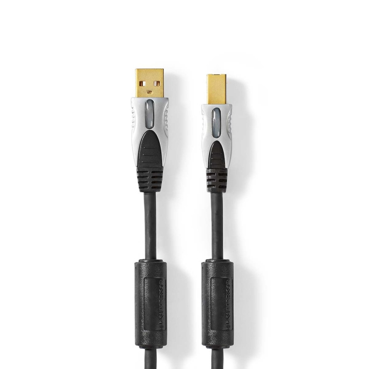 Nedis USB-kabel | USB 2.0 | USB-A Han | USB-B Han | 2.5 W | 480 Mbps | Gull belagt | 5.00 m | Rund | PVC | Antrasitt | Boks i gruppen Datautstyr / Kabler og adaptere / USB / USB-A / Kabler hos TP E-commerce Nordic AB (C66114)