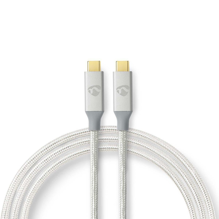 Nedis USB-kabel | USB 3.2 Gen 2x2 | USB-C™ Hann | USB-C™ Hann | 100 W | 4K@60Hz | 20 Gbps | Gull belagt | 1.00 m | Rund | Flettet / Nylon | Sølv | Deksel Vindusboks i gruppen Datautstyr / Kabler og adaptere / USB / USB-C hos TP E-commerce Nordic AB (C66174)
