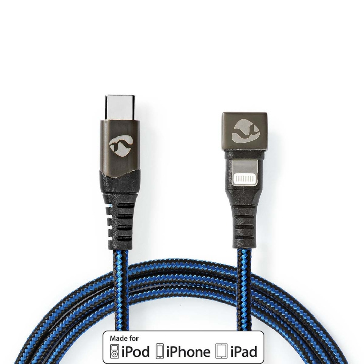 Nedis USB-kabel | USB 2.0 | Apple Lightning 8-Pinners | USB-C™ Hann | 60 W | 480 Mbps | Nikkel belagt | 1.00 m | Rund | Flettet / Nylon | Blå / Sort | Deksel Vindusboks i gruppen SMARTTELEFON & NETTBRETT / Ladere og Kabler / Kabler / Kabler Lightning hos TP E-commerce Nordic AB (C66178)
