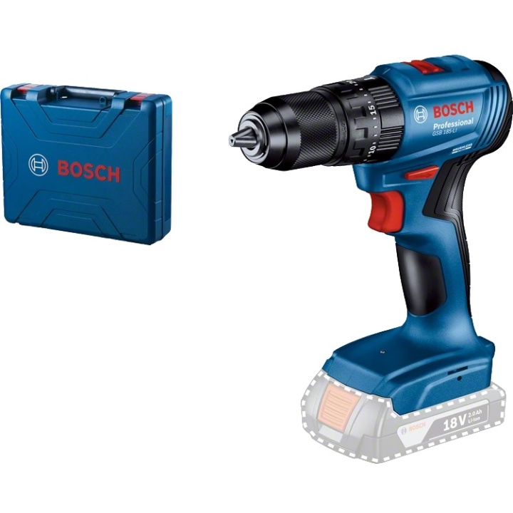 Bosch GSB 185-LI Slagboremaskin + transportkoffert - 06019K3103 i gruppen HJEM, HUS OG HAGE / Verktøy / Drill hos TP E-commerce Nordic AB (C66423)