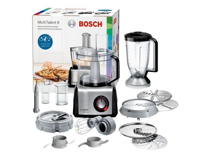 Bosch MultiTalent 8 MC812M865 Köksmaskin 3,9 liter Borstat rostfritt stål/svart i gruppen HJEM, HUS OG HAGE / Husholdningsapparater / Matprosessorer og kjøkkenassistenter / Matprosessorer hos TP E-commerce Nordic AB (C66446)