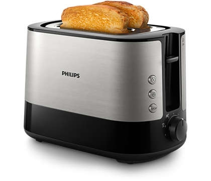 Philips Viva Collection HD2635/90 brødrister med 2 skiver Svart, titan i gruppen HJEM, HUS OG HAGE / Husholdningsapparater / Brødristere og toastjern / Brødristere hos TP E-commerce Nordic AB (C66519)