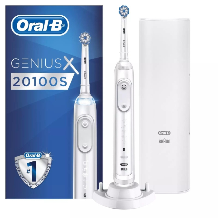 Oral B Elektrisk tannbørste Genius X 20100S Hvit i gruppen HELSE OG SKJØNNHET / Munnpleie / Elektriske tannbørster hos TP E-commerce Nordic AB (C66948)