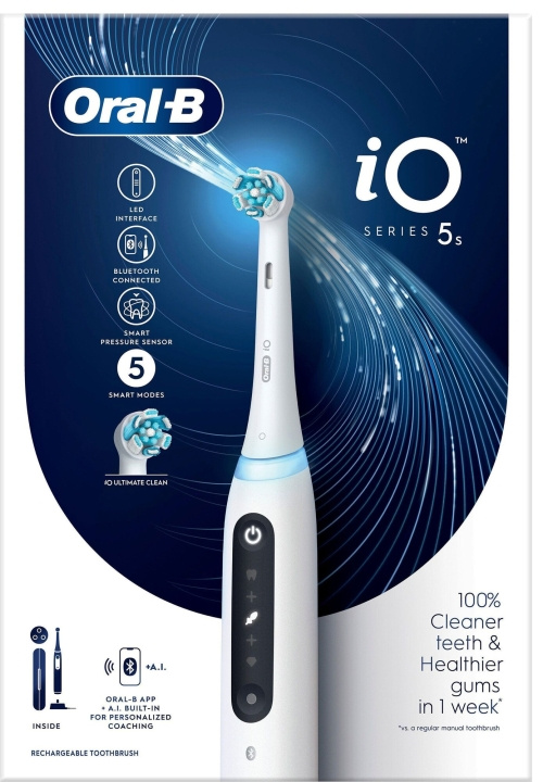 Oral B iO Series 5 Hvit i gruppen HELSE OG SKJØNNHET / Munnpleie / Elektriske tannbørster hos TP E-commerce Nordic AB (C66954)
