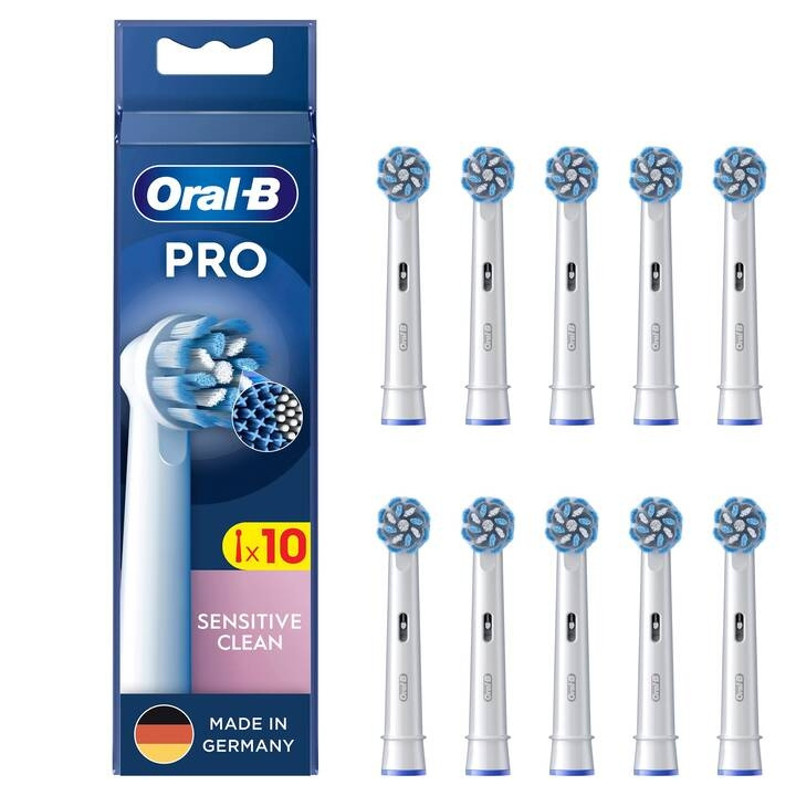 Oral B Pro Sensitive Clean børstehoder Hvit, 10 stk. ekstra tannbørstehoder i gruppen HELSE OG SKJØNNHET / Munnpleie / Elektriske tannbørster tilbehør hos TP E-commerce Nordic AB (C66963)