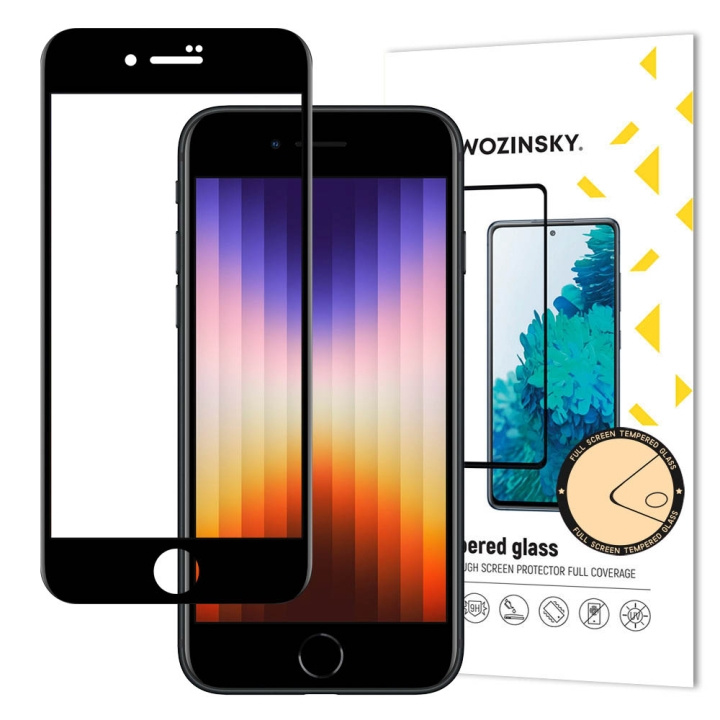Wozinsky Skjermbeskyttelse 9H svart Apple iPhone SE 2022/SE 2020/8/7 i gruppen SMARTTELEFON & NETTBRETT / Mobilbeskyttelse / Apple / iPhone 11 hos TP E-commerce Nordic AB (C66964)