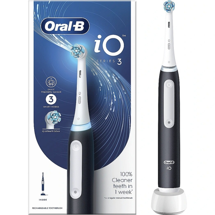 Oral B iO Series 3 Matt svart i gruppen HELSE OG SKJØNNHET / Munnpleie / Elektriske tannbørster hos TP E-commerce Nordic AB (C66966)
