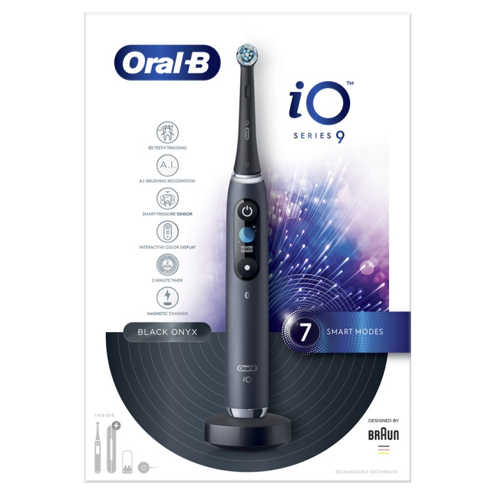 Oral B iO Series 9 svart elektrisk tannbørste i gruppen HELSE OG SKJØNNHET / Munnpleie / Elektriske tannbørster hos TP E-commerce Nordic AB (C66967)