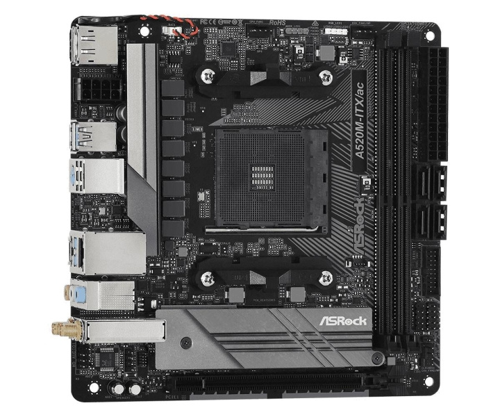 ASROCK A520M-ITX/ac Mini ITX AM4 AMD A520 i gruppen Datautstyr / PC-Komponenter / Hovedkort hos TP E-commerce Nordic AB (C66999)