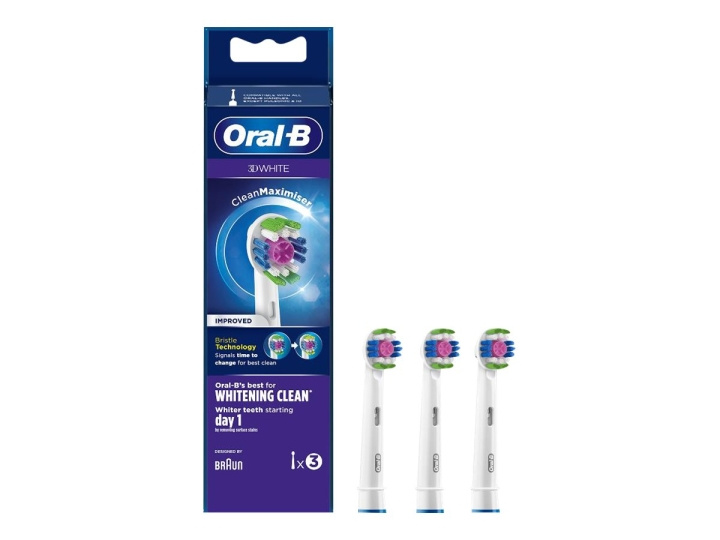 Oral B Hvitt ekstra tannbørstehode 3D White CleanMaximiser i gruppen HELSE OG SKJØNNHET / Munnpleie / Elektriske tannbørster tilbehør hos TP E-commerce Nordic AB (C67039)