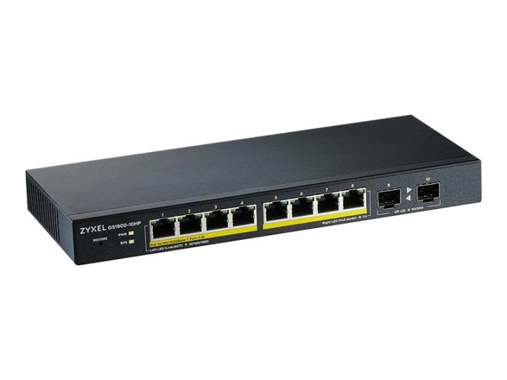 Zyxel GS1900-10HP Switch 8-port Gigabit PoE+ i gruppen Datautstyr / Nettverk / Switcher hos TP E-commerce Nordic AB (C67117)