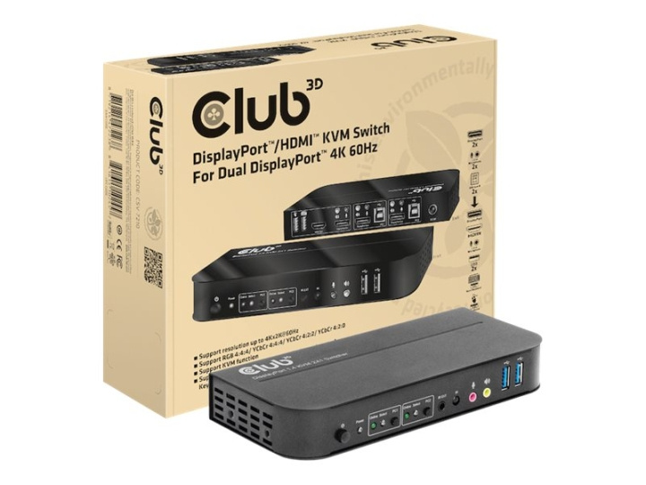 Club 3D CSV-7210 KVM/lydbryter Skrivebord i gruppen Datautstyr / Nettverk / Switcher hos TP E-commerce Nordic AB (C67834)