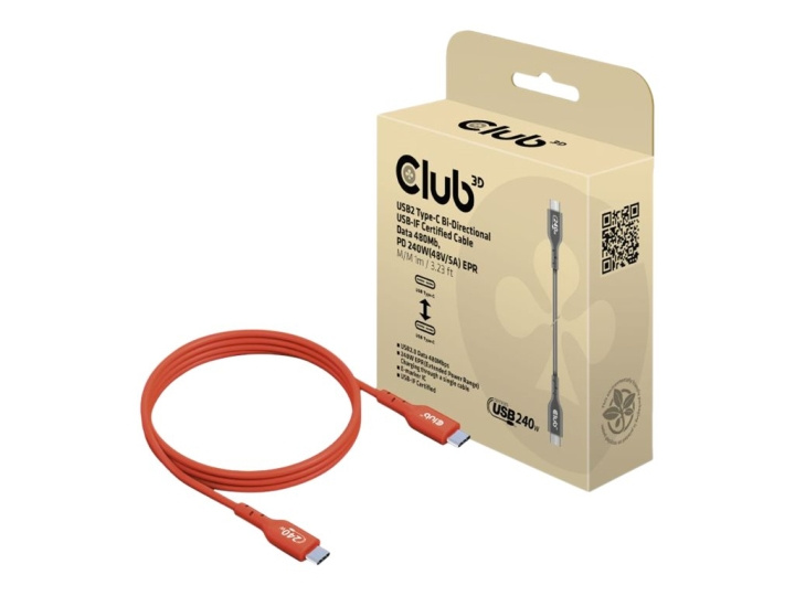 Club 3D USB 2.0 USB Type-C-kabel 1 m rød i gruppen Datautstyr / Kabler og adaptere / USB / USB-C hos TP E-commerce Nordic AB (C67850)