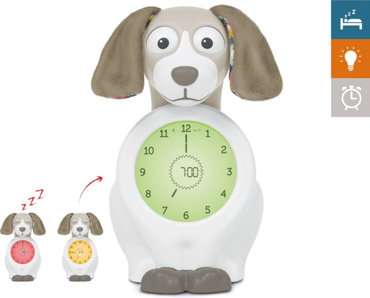 Zazu Davy vekkerklokke med søvnrytme, hund, taupe i gruppen HJEM, HUS OG HAGE / Klokker & Teller / Vekkerklokker hos TP E-commerce Nordic AB (C68070)