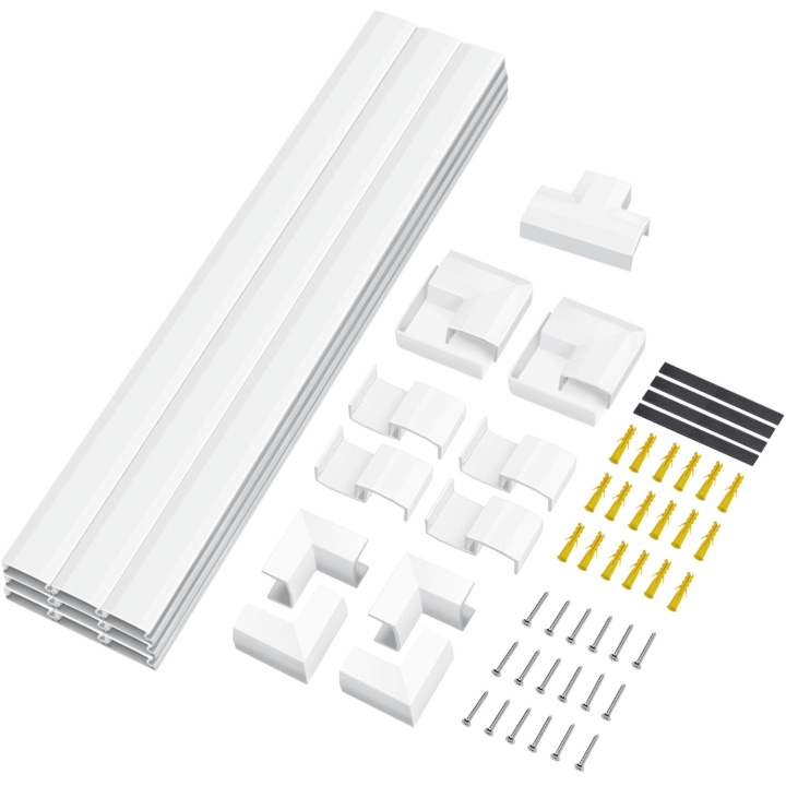 LogiLink Kabelkanalsett 67 deler Hvit i gruppen Elektronikk / Kabler og adaptere / Kabelhåndtering hos TP E-commerce Nordic AB (C68806)