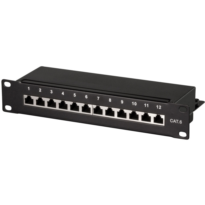 LogiLink Patchpanel 12-port Cat6 for 10-tommers rack U1 Svart i gruppen Datautstyr / Nettverk / Routere hos TP E-commerce Nordic AB (C68814)