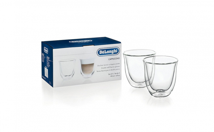 Delonghi Cappuccinoglass, 2 stk i gruppen HJEM, HUS OG HAGE / Kjøkkenutstyr / Annet kjøkkenutstyr hos TP E-commerce Nordic AB (C69542)