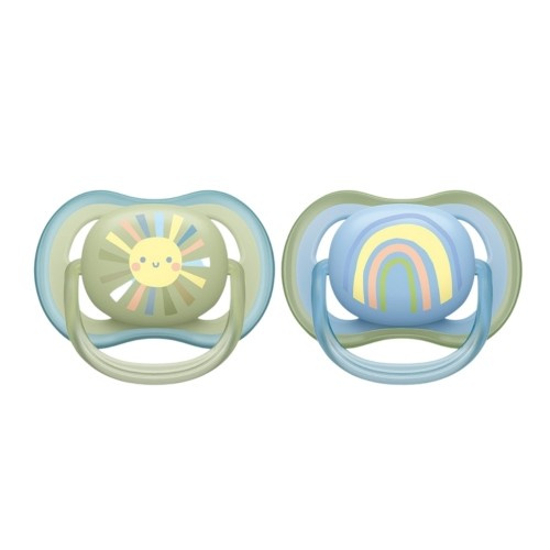 Philips Avent SCF085/58 Ultra Air smokker 0-6 måneder, 2 stk, sol i gruppen LEKER, BARN OG BABY / Babyprodukter / Smokker & Tannringer hos TP E-commerce Nordic AB (C69803)