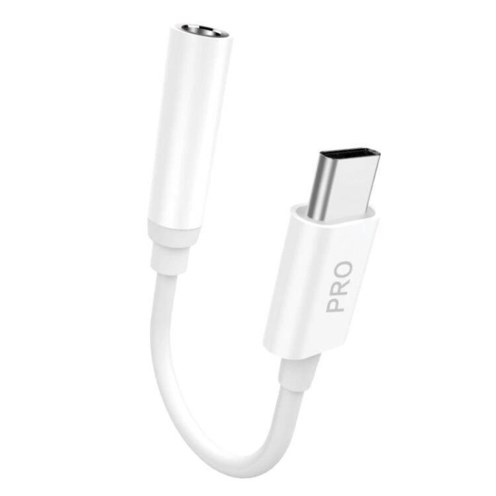 Dudao Adapter Dudao L16CPro USB-C til jack 0,1 m (hvit) i gruppen Elektronikk / Kabler og adaptere / Lyd analog / Adaptere hos TP E-commerce Nordic AB (C70320)