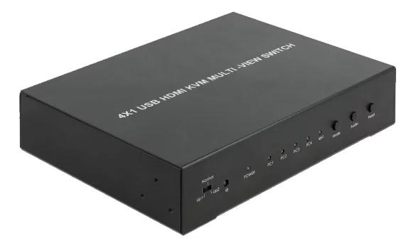 DeLOCK KVM 4 i 1 Multiview Switch 4 x HDMI med USB 2.0 i gruppen Datautstyr / Kabler og adaptere / HDMI/VGA/DVI-switcher hos TP E-commerce Nordic AB (C70469)