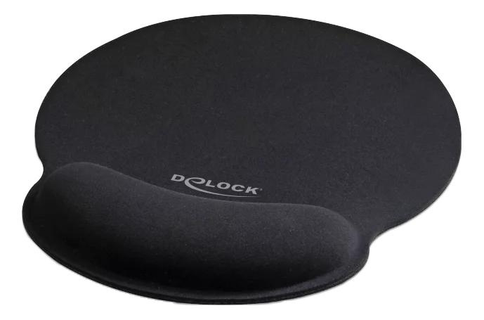 DeLOCK Ergonomisk musematte med håndleddsstøtte, svart 252 x 227 mm i gruppen Datautstyr / Mus & Tastatur / Håndleddsstøtte hos TP E-commerce Nordic AB (C70475)