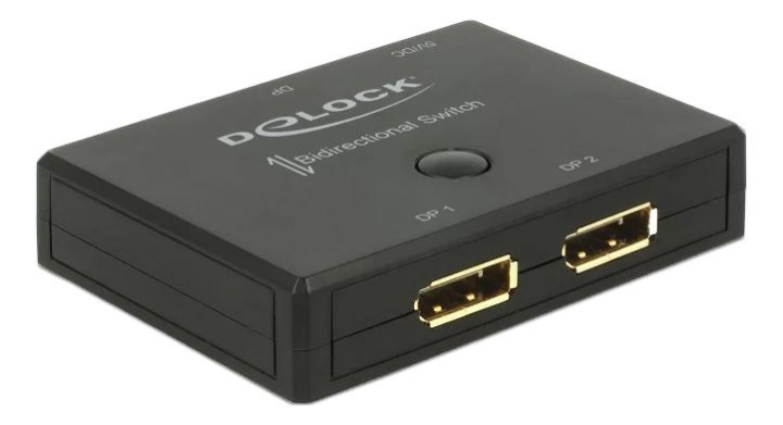 DeLOCK DisplayPort 2 - 1 bryter toveis 4K 60 Hz i gruppen Datautstyr / Kabler og adaptere / DisplayPort / Adaptere hos TP E-commerce Nordic AB (C70495)