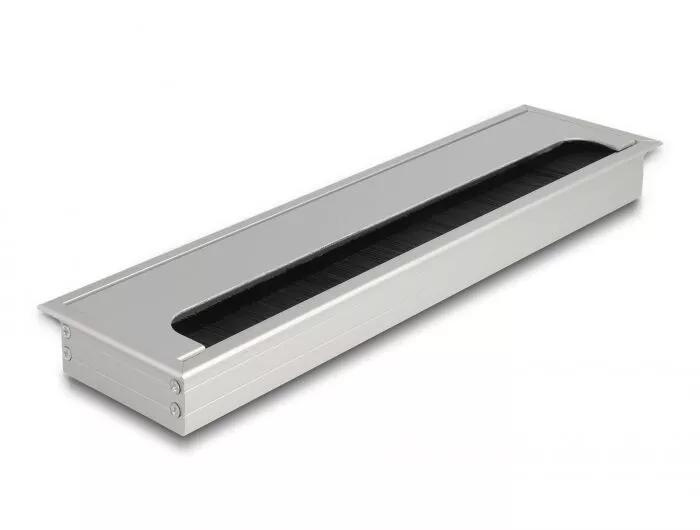 DeLOCK Kabelgjennomføring for bordmontering 300 x 80 x 28 mm sølv i gruppen Elektronikk / Kabler og adaptere / Kabelhåndtering hos TP E-commerce Nordic AB (C70509)