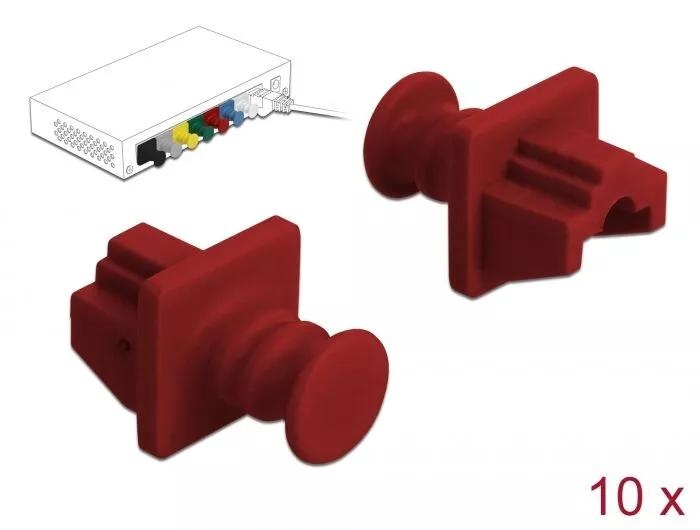 DeLOCK Støvdeksel for RJ45-kontakt 10 stk rød i gruppen Datautstyr / Kabler og adaptere / Nettverk / Adaptere og koblinger hos TP E-commerce Nordic AB (C70525)