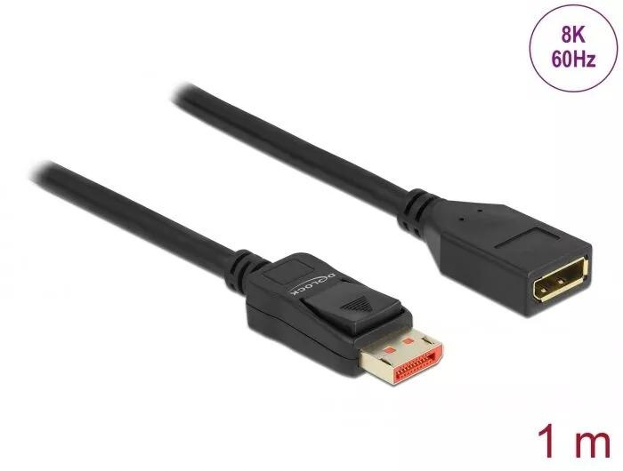 DeLOCK DisplayPort-forlengelseskabel 8K 60 Hz 1 m i gruppen Datautstyr / Kabler og adaptere / DisplayPort / Kabler hos TP E-commerce Nordic AB (C70532)