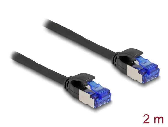 DeLOCK RJ45 nettverkskabel Cat.6A S/FTP Slim 2 m svart i gruppen Datautstyr / Kabler og adaptere / Nettverk / Cat6 hos TP E-commerce Nordic AB (C70537)